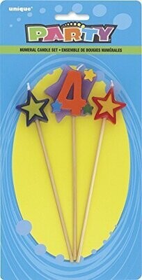 Candles-Long Holder-Star-#4-3pk