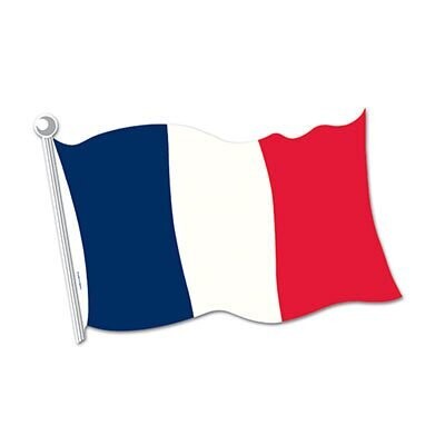 Cutout-France Flag-1pkg-12.5&quot;x18&quot;