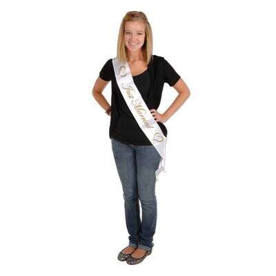 Sash-Satin-Just Married-1pkg