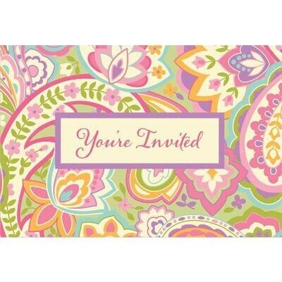 Invitations-fabulous Paisley-8pk