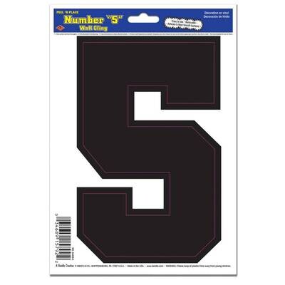 Sticker-Black Number 5-1pkg-6&quot;x8.5&quot;