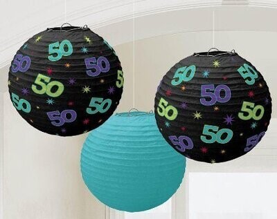 Paper Lanterns -50th Bday-3pk/9.5&#39;&#39;