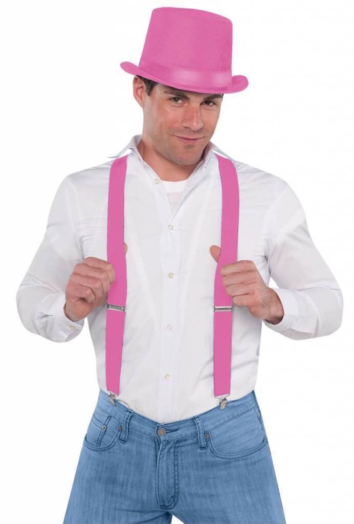 Costume Accessory-Suspenders-Pink-1pkg