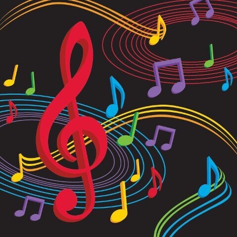 Napkins-LN-Dancing Musical Notes-16pkg-3ply