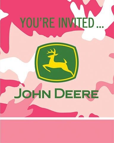 Invitations-John Deer Pink-8pkg