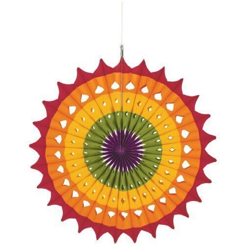 Danglers-Paper Fan Decor- Multi Color-16&#39;&#39;
