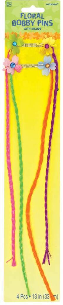 Floral Bobby Pins- Summer Luau-4pk-13&#39;&#39;