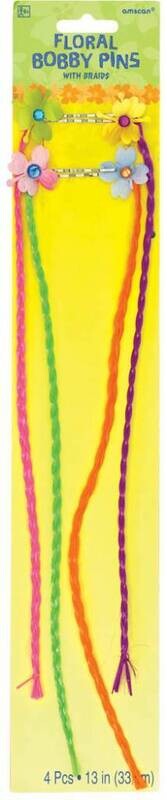 Floral Bobby Pins- Summer Luau-4pk-13&#39;&#39;