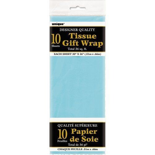 Tissue Gift Wrap- Baby Blue- 10 Sheets (20&quot;x26&quot; Each)