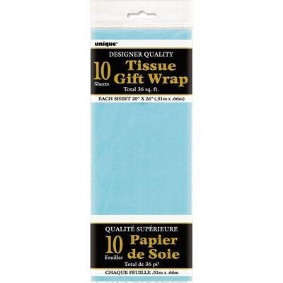 Tissue Gift Wrap- Baby Blue- 10 Sheets (20&quot;x26&quot; Each)