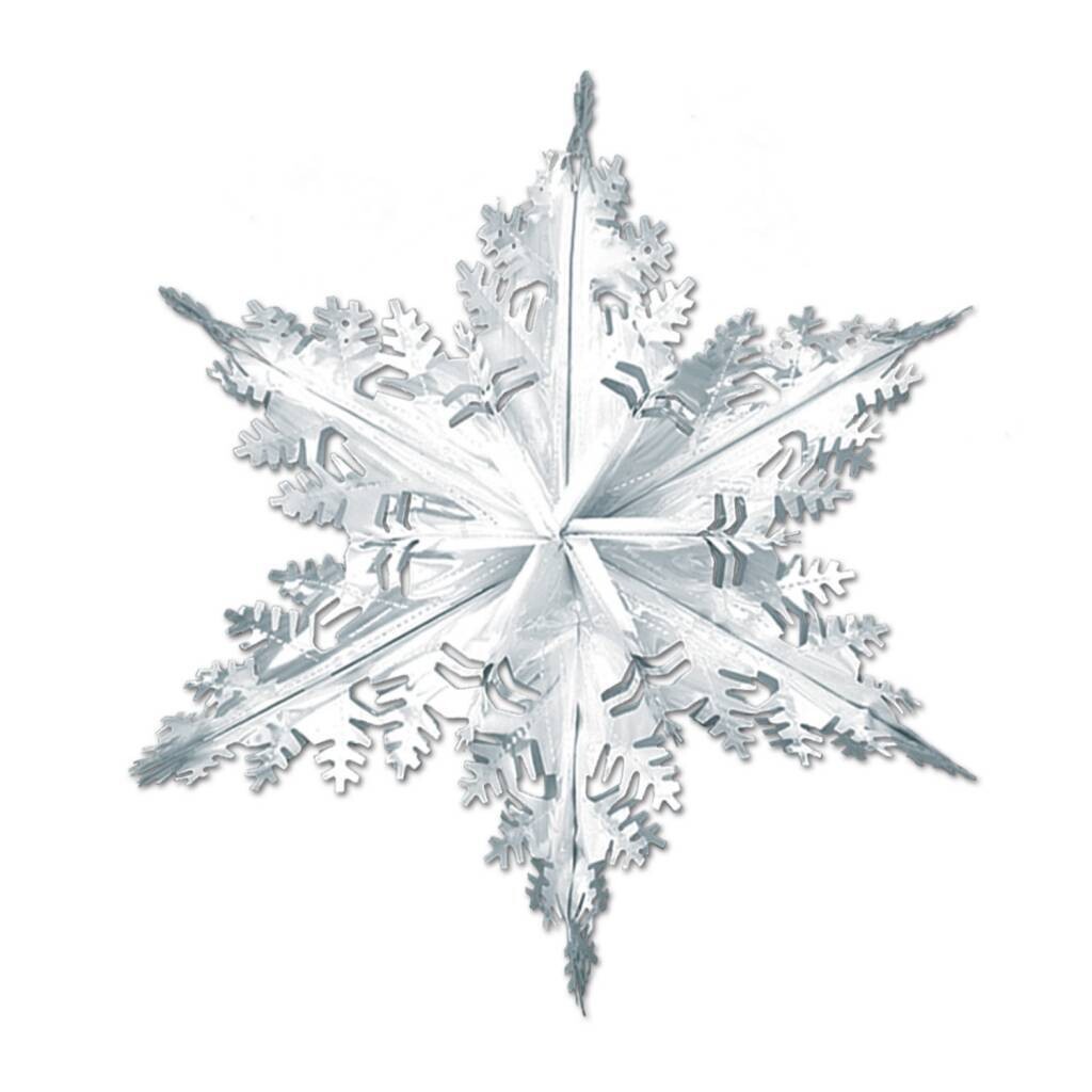 Cutout-Metallic-Silver Snowflake-1pkg-24&quot;
