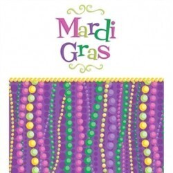 Table Cover- Mardi Gras-Plastic-54&#39;&#39; x 96&#39;&#39; - Discontinued