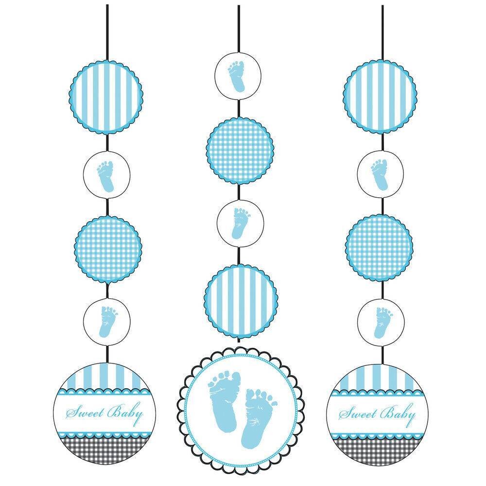 Hanging Cutouts-Sweet Blue Baby Shower-3pkg-36"