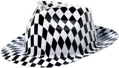 Hats-Fedora-Checkered -Classic 50&#39;s-Plastic