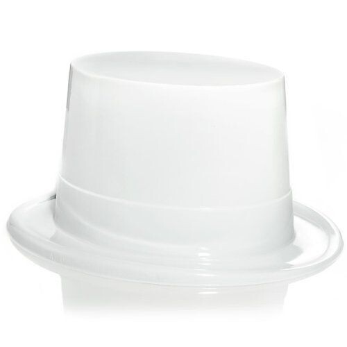 Costume Accessory-Plastic-White Top Hat-1pkg