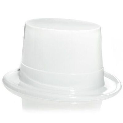 Costume Accessory-Plastic-White Top Hat-1pkg