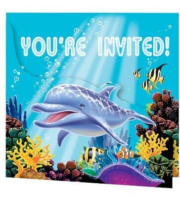 Invitations-Ocean Party-8pkg