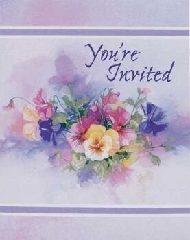 Invitations-Paintbox Pansies-8pk