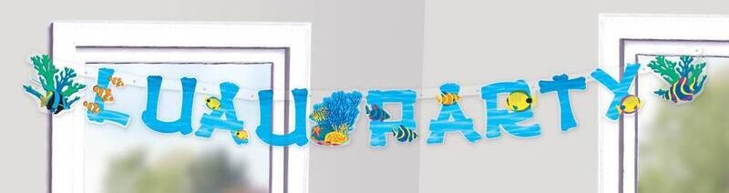 Banner- Luau Party - Plastic- 5.75&#39;&#39; x 8&#39;&#39;
