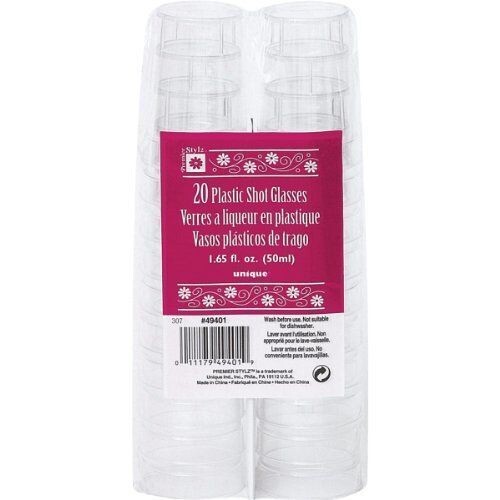 Shot Glass-Clear-Plastic-1.65oz-20pk