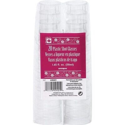 Shot Glass-Clear-Plastic-1.65oz-20pk