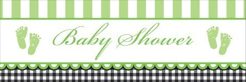 Party Banner-Plastic-Sweet Green Baby Shower-1pkg