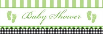 Party Banner-Plastic-Sweet Green Baby Shower-1pkg