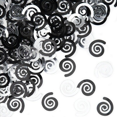 Confetti-Metallic Black &amp; Silver Swirls-14g