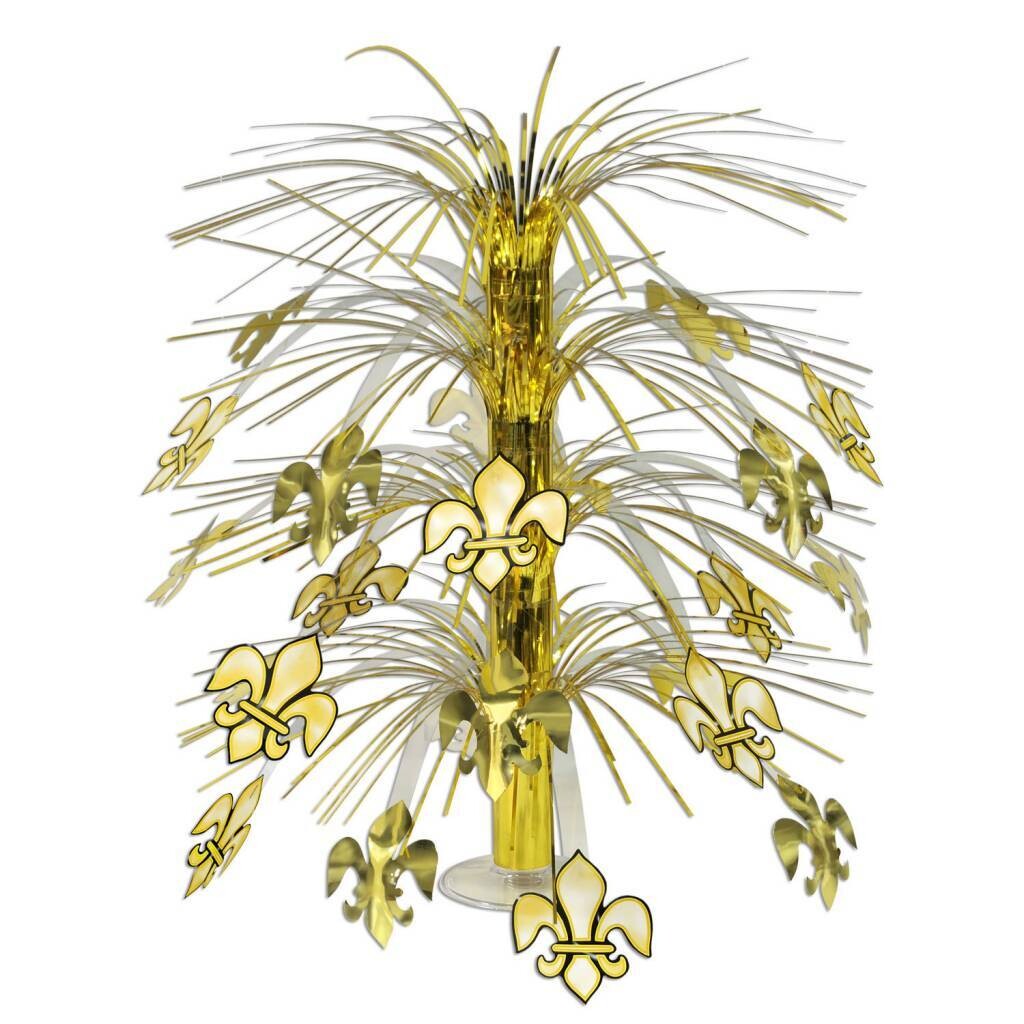 Centerpiece-Metallic Cascade-Fleur De Lis-1pkg-18&quot;