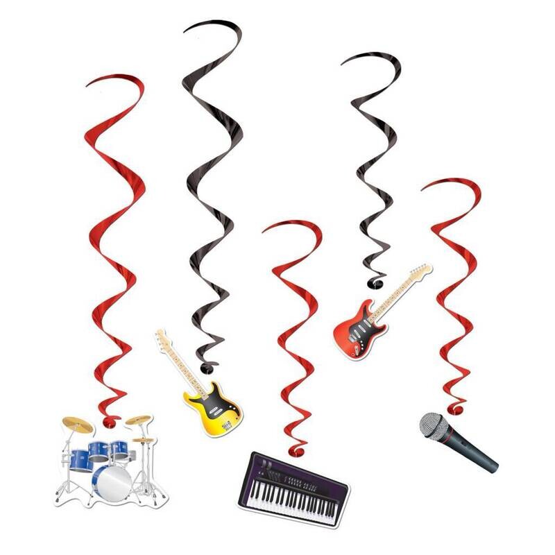 Danglers-Foil Swirl-Musical Instruments-5pkg-33&quot;-39&quot;