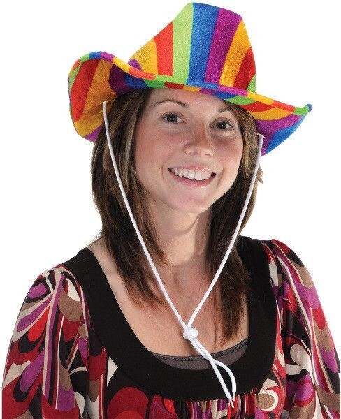 Costume Accessory-Rainbow Cowboy Hat-1pkg