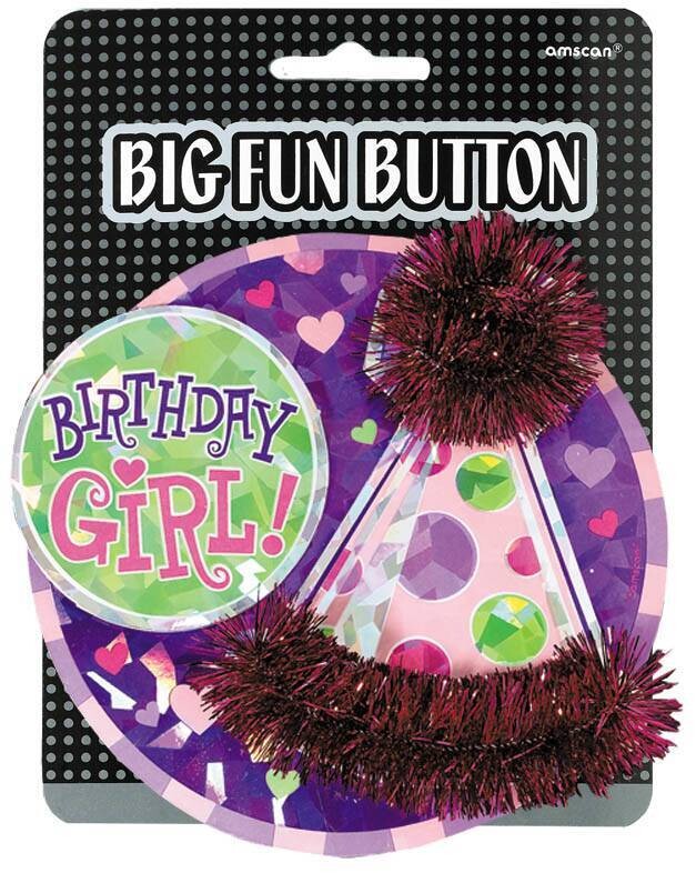 Big Fun Button - Birthday Girl-4&#39;&#39;