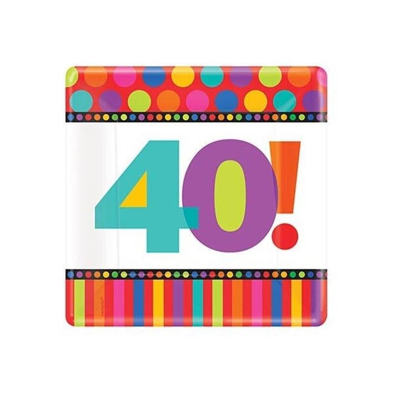 Plates-LN-40th Dots and Stripes-8pk-Paper