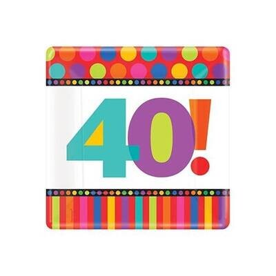 Plates-LN-40th Dots and Stripes-8pk-Paper