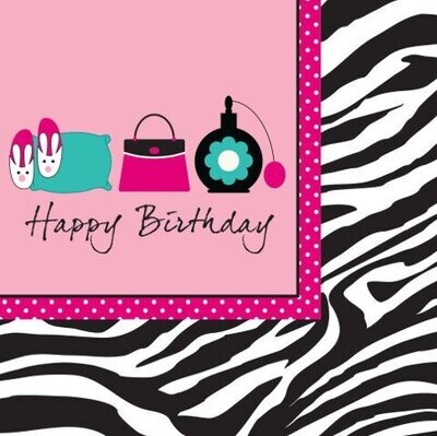 Napkins-LN- pink zebra-16pk-3ply- Final Sale