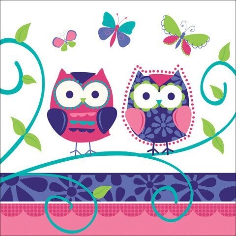 Napkins-BEV-Owl Pal-16pkg-3ply