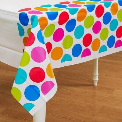 Table Cover -Cabana Dot-Plastic-54&#39;&#39; x102&#39;&#39;