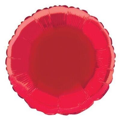 Foil Balloon - Round - Red - 18&#39;&#39;