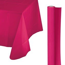 Tablecover Roll-Bright Pink-100Ft-Plastic