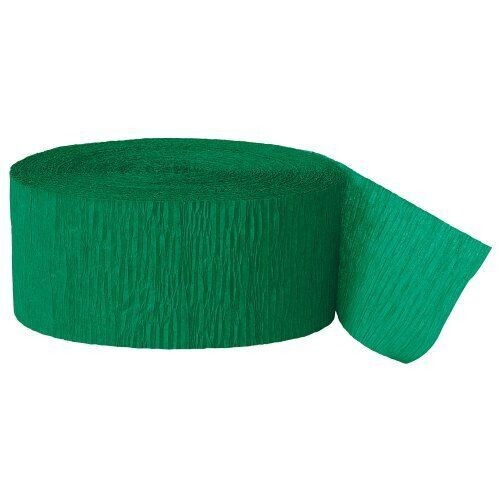 Paper Crepe Streamer- Emerald Green (81ft x 1.75&quot;)