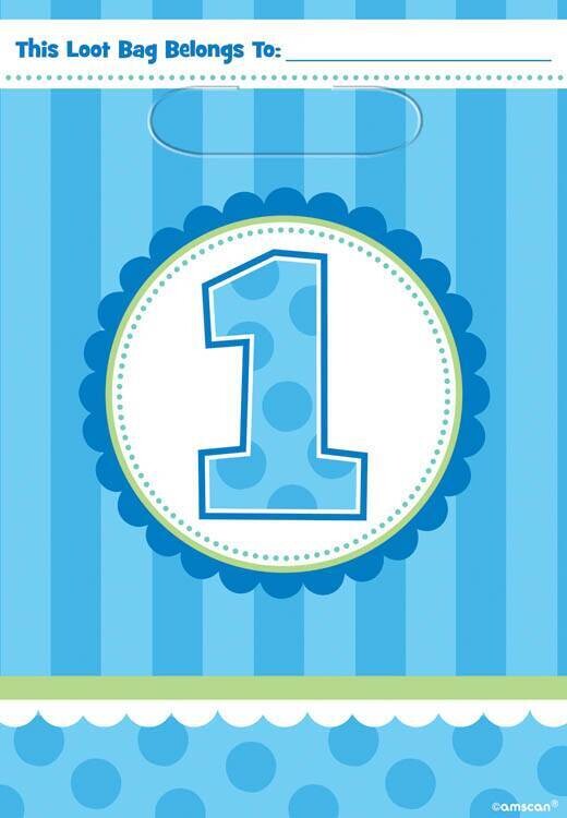 Loot Bags-1st Bday Boy-Plastic-8pk