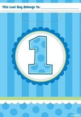 Loot Bags-1st Bday Boy-Plastic-8pk