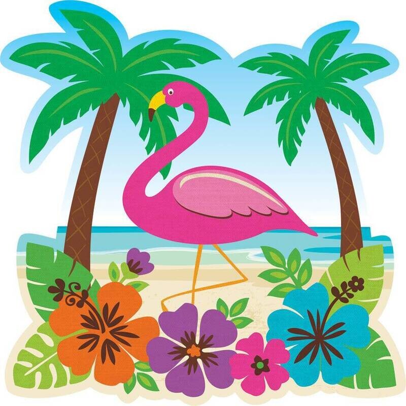 Flamingo Cutouts-Summer Luau-Paper-10.5&#39;&#39;x10.5&#39;&#39;
