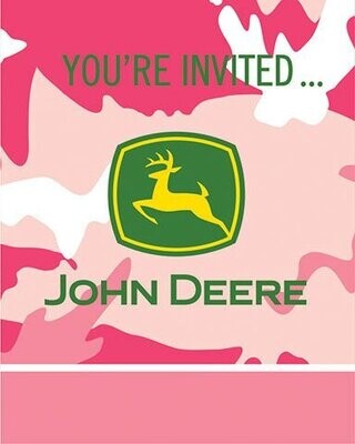 Invitations-John Deer Pink-8pkg