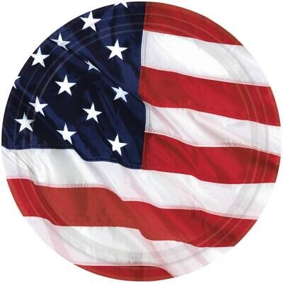 Plates-DN-US Flag-8pk-Paper - Discontinued