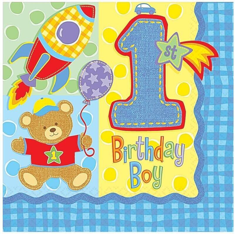 Luncheon Napkins-Hugs and Stitches Boy-16pk-2ply - Discontinued