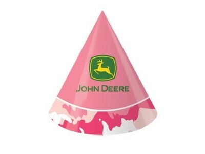 Hats-Cone-Pink John Deere-8pkg-Paper