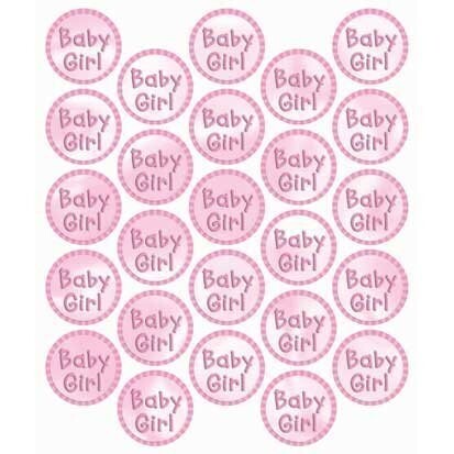 Sticker Seals-Baby Girl-Pink-25pk/1&#39;&#39;