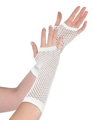 Gloves-Fishnet/White