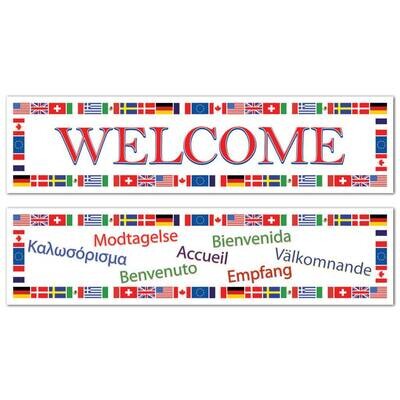 Sign Banners-Plastic-International Welcome-2pkg-5ft